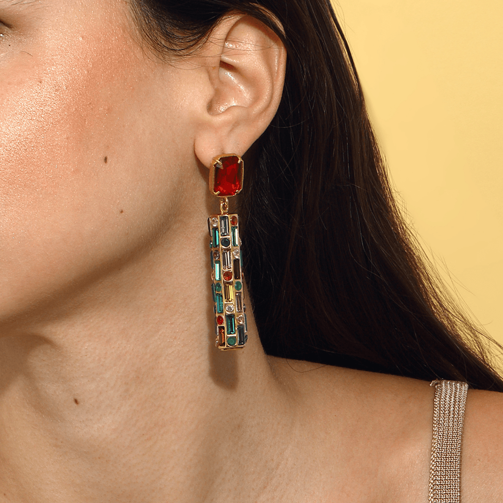 Cher Drop Earrings - Emerald Red - Maison OrientMaison SoulaMaison OrientEarrings