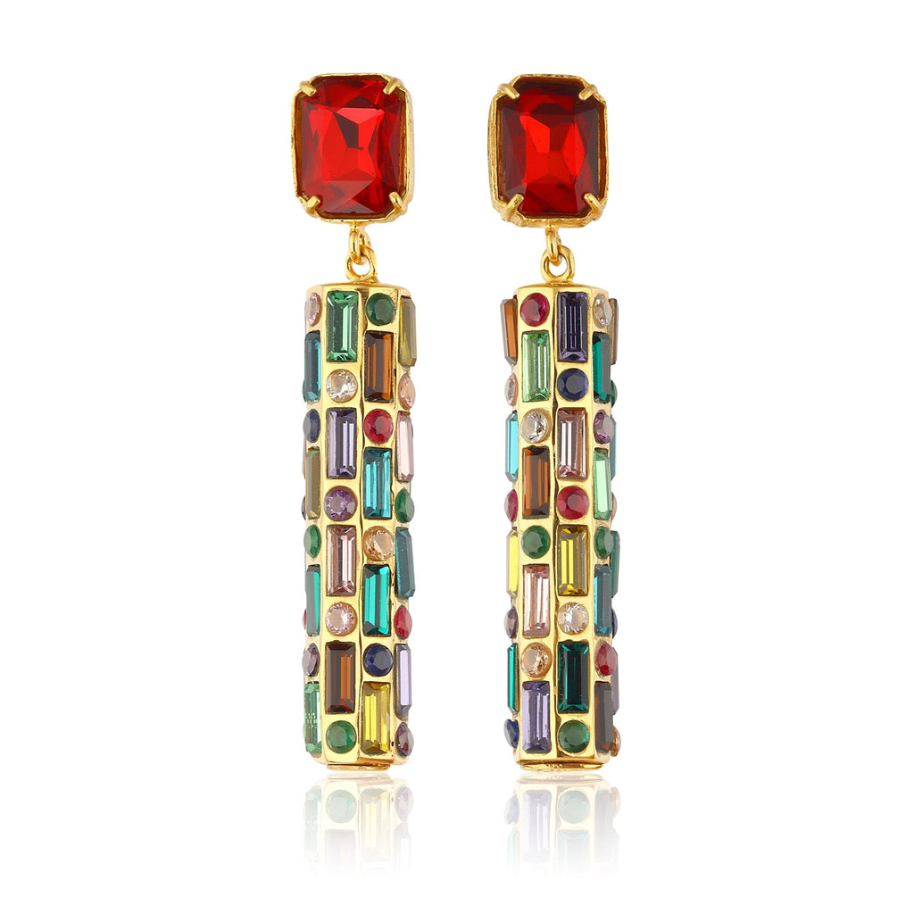 Cher Drop Earrings - Emerald Red - Maison OrientMaison SoulaMaison OrientEarrings
