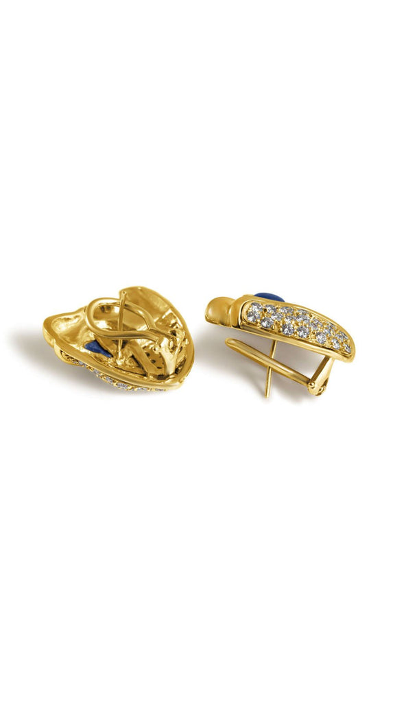 Contemporary Lapis Lazuli And Diamond Drop Earrings - Maison OrientYazJewelsMaison OrientEarrings