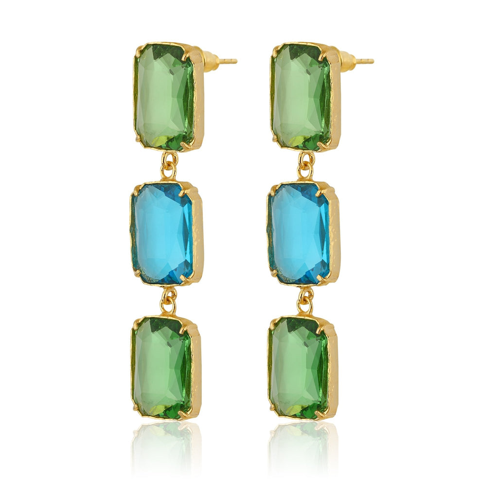 Donna Earrings - Light Green & Deep Blue - Maison OrientMaison SoulaMaison OrientEarrings