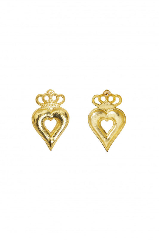 Heart With Crown Earrings | Maison Orient