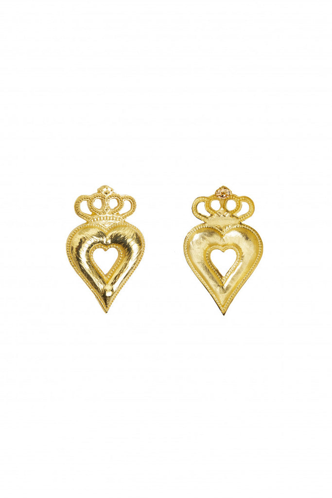 Heart With Crown Earrings | Maison Orient
