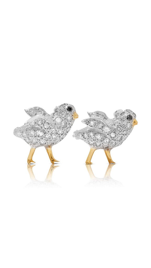 Estate Animated Chicks Diamond Brooch Pair - Maison OrientYazJewelsMaison OrientBrooches