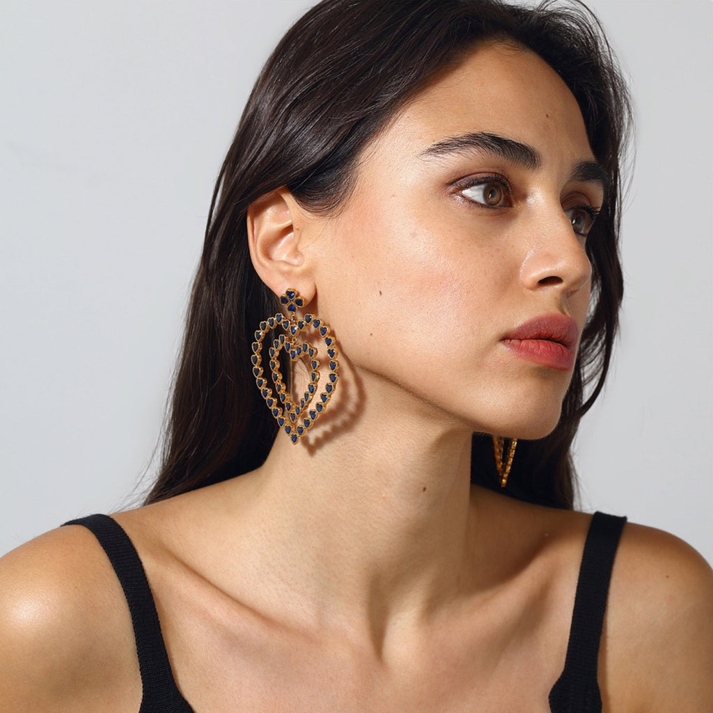 Follow Your Heart Earrings - Dark Blue - Maison OrientMaison SoulaMaison OrientEarrings