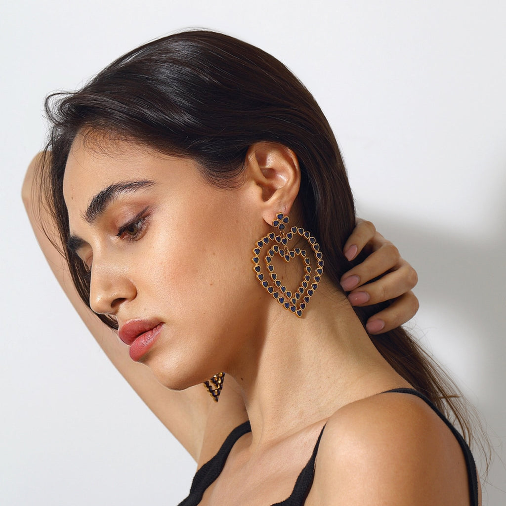 Follow Your Heart Earrings - Dark Blue - Maison OrientMaison SoulaMaison OrientEarrings