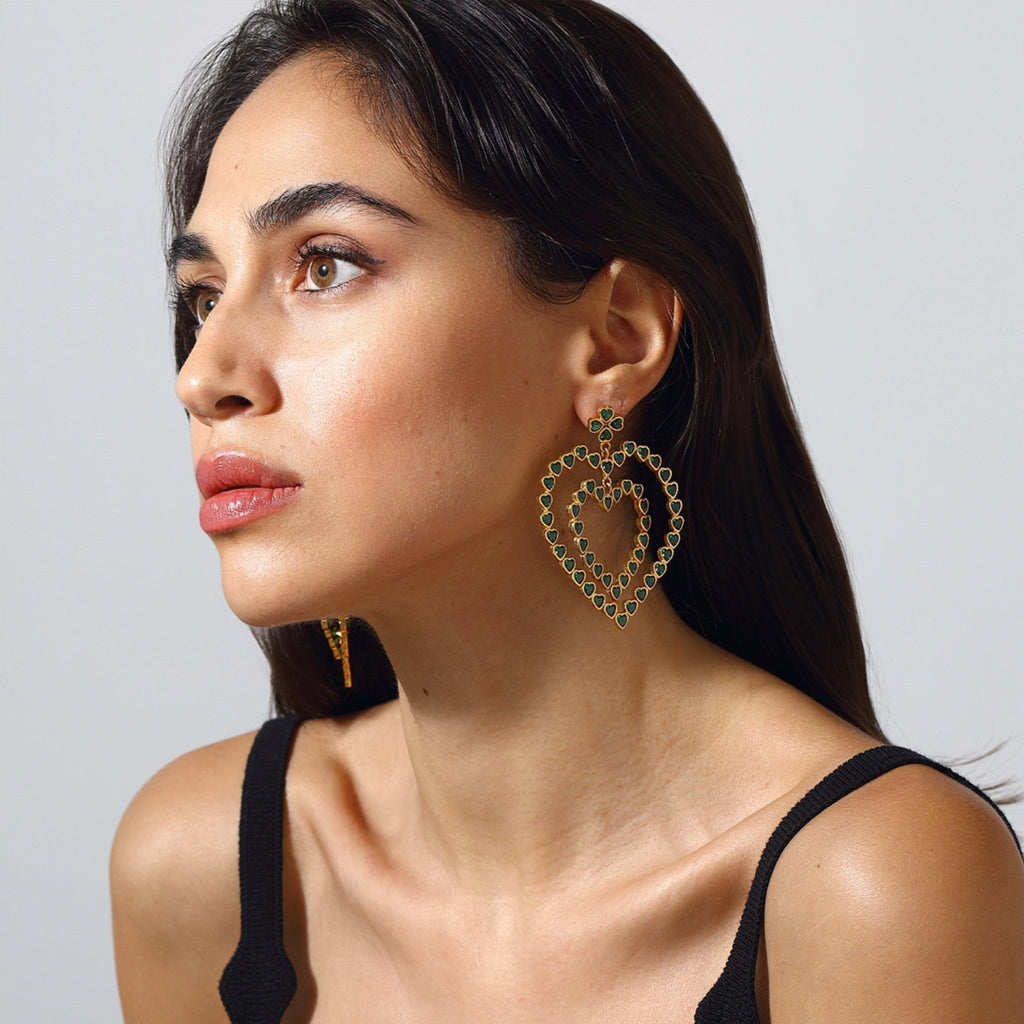 Follow Your Heart Earrings - Emerald Green - Maison OrientMaison SoulaMaison OrientEarrings