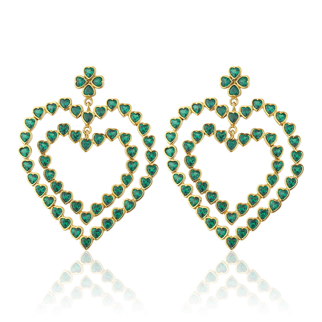 Follow Your Heart Earrings - Emerald Green - Maison OrientMaison SoulaMaison OrientEarrings
