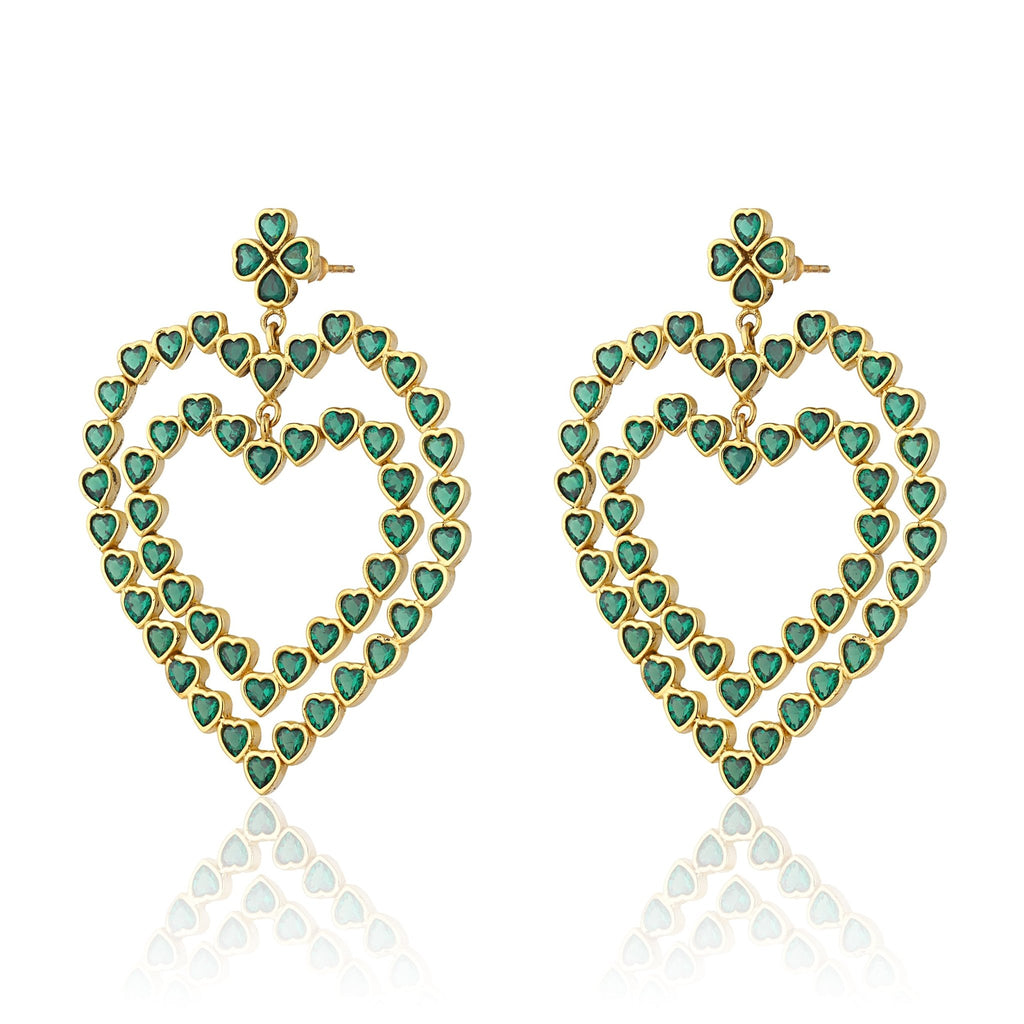 Follow Your Heart Earrings - Emerald Green - Maison OrientMaison SoulaMaison OrientEarrings