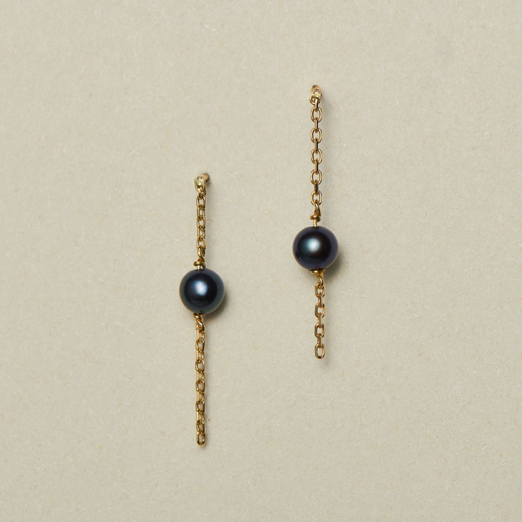 Sabah Earrings 18K Gold W/Purple Pearls | Maison Orient