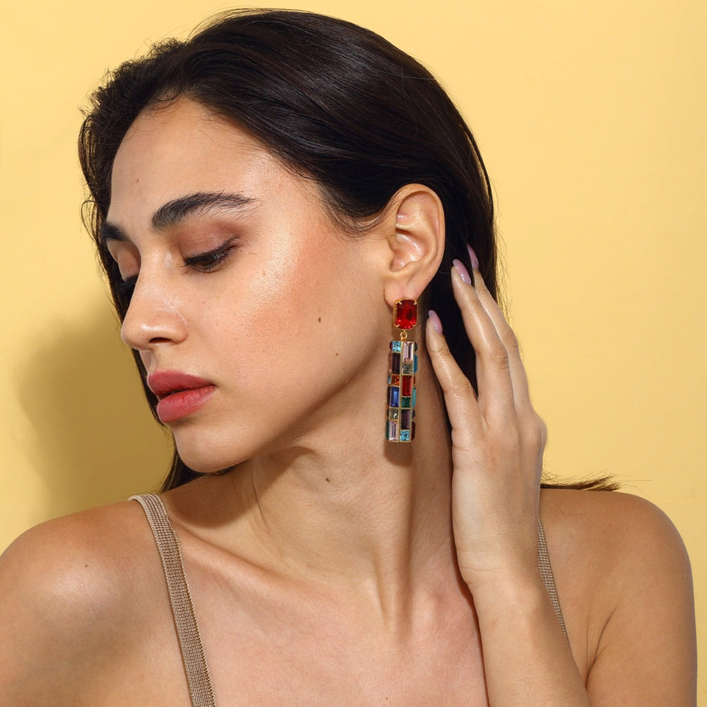 Gloria Earrings - Emerald Red - Maison OrientMaison SoulaMaison OrientEarrings