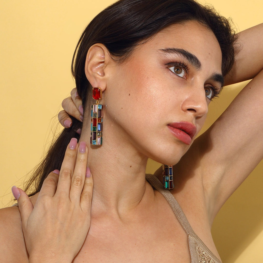 Gloria Earrings - Emerald Red - Maison OrientMaison SoulaMaison OrientEarrings