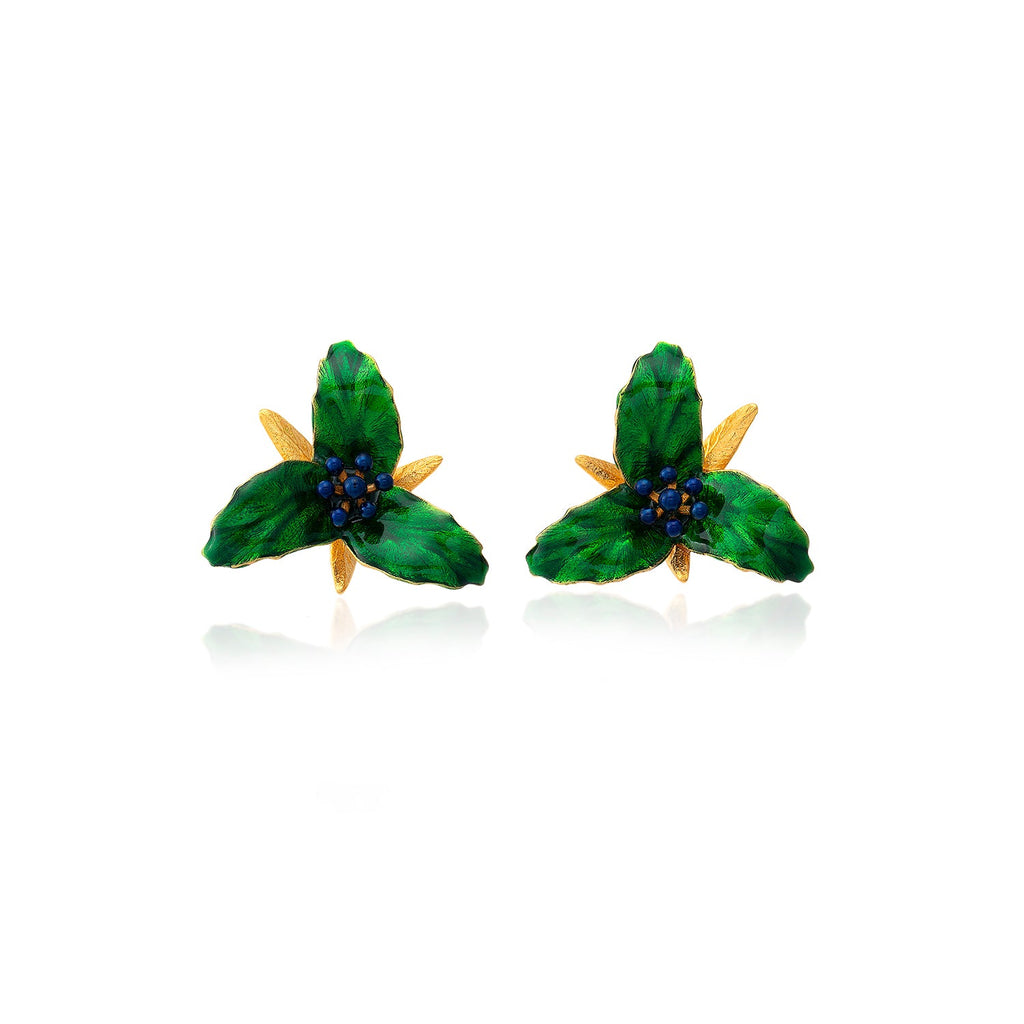 Green Lily Flower Earrings - Maison OrientMilou JewelryMaison OrientEarrings