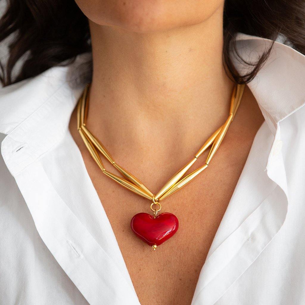Helia Cuore Duo Necklace In Gold - Maison OrientTohum DesignMaison OrientNecklaces