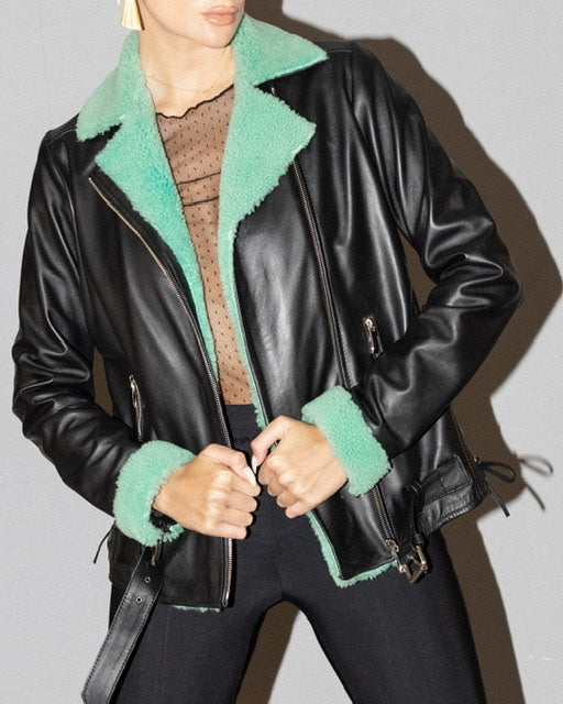Gaia Shearling leather jacket | Maison Orient