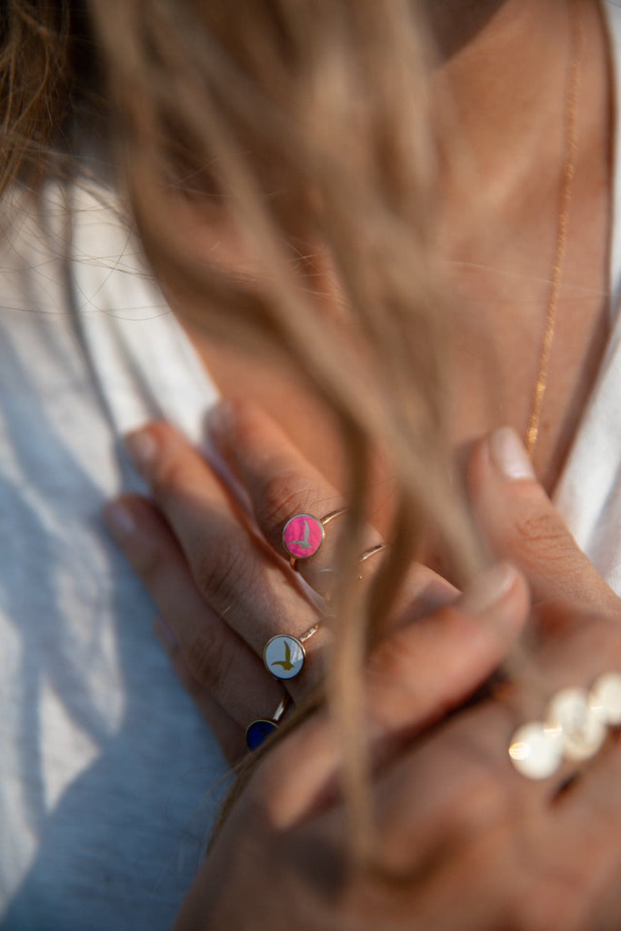 Blue Enamel round ring | Maison Orient