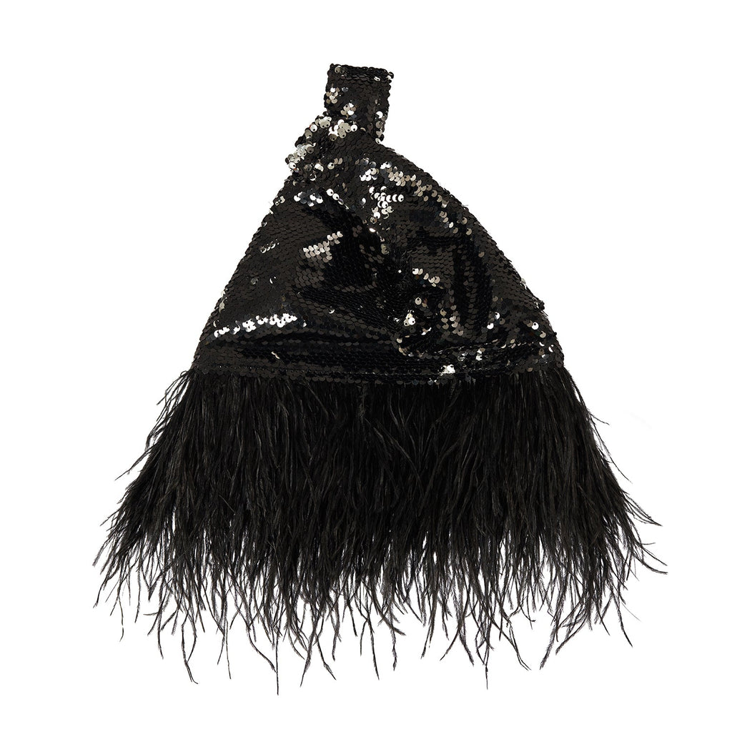 Jade In Black/ Silver Sequin With Feather - Maison OrientJIMBAMaison OrientMini Bags