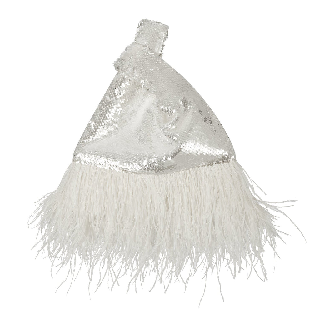 Jade In White Sequin With Feather - Maison OrientJIMBAMaison OrientMini Bags