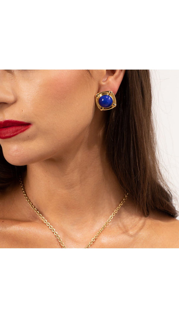 Lapis Lazuli Ear Clips - Maison OrientYazJewelsMaison OrientEarrings