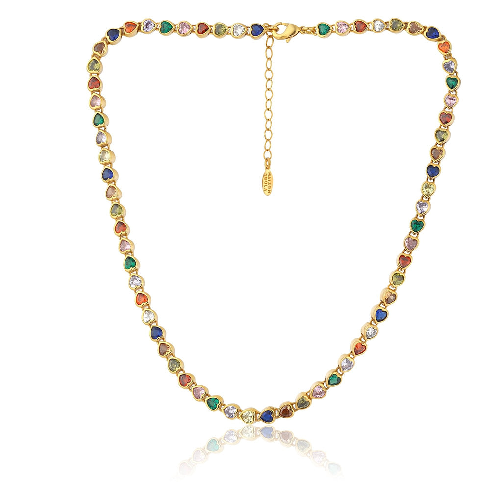 Many Tiny Hearts Tennis Necklace - Multicolor - Maison OrientMaison SoulaMaison OrientNecklaces