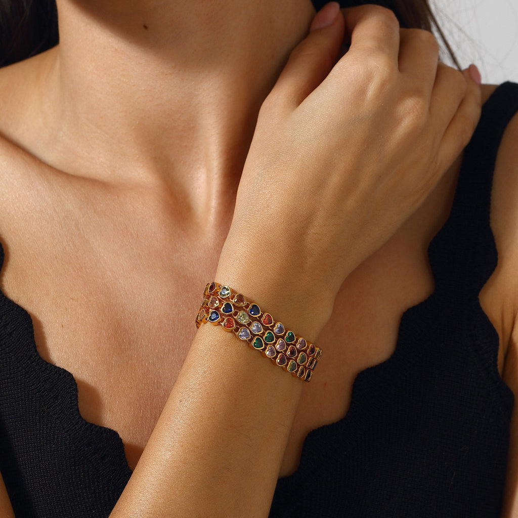 Many Tiny Hearts Tennis Necklace - Multicolor - Maison OrientMaison SoulaMaison OrientNecklaces