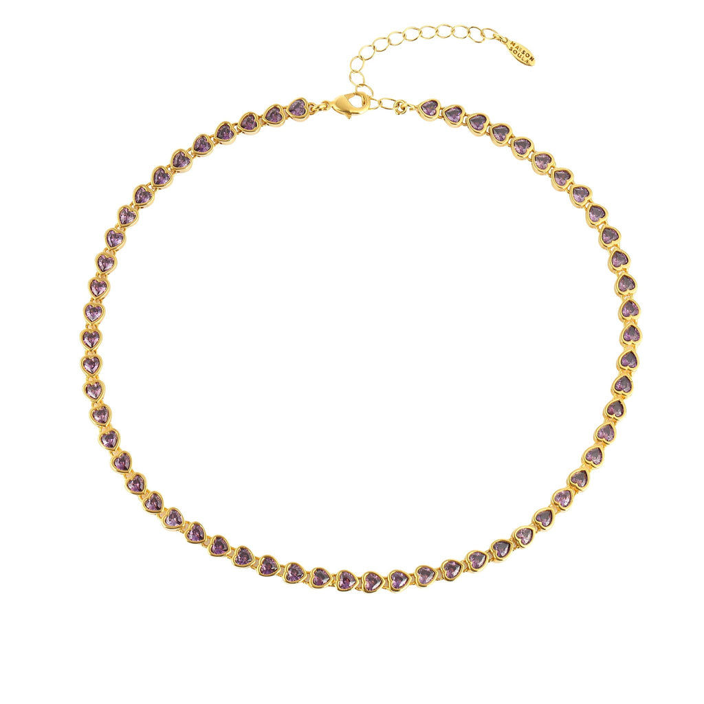 Many Tiny Hearts Tennis Necklace - Violet - Maison OrientMaison SoulaMaison OrientNecklaces