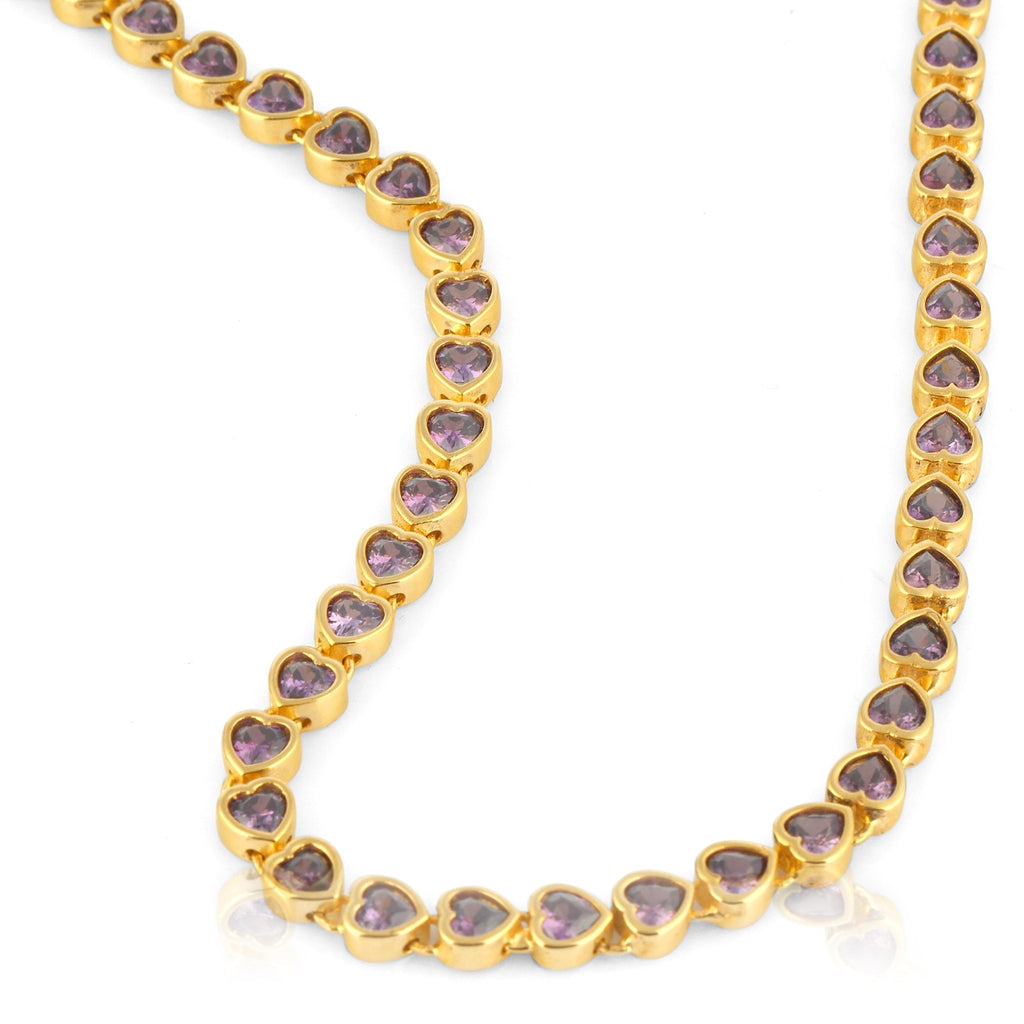 Many Tiny Hearts Tennis Necklace - Violet - Maison OrientMaison SoulaMaison OrientNecklaces