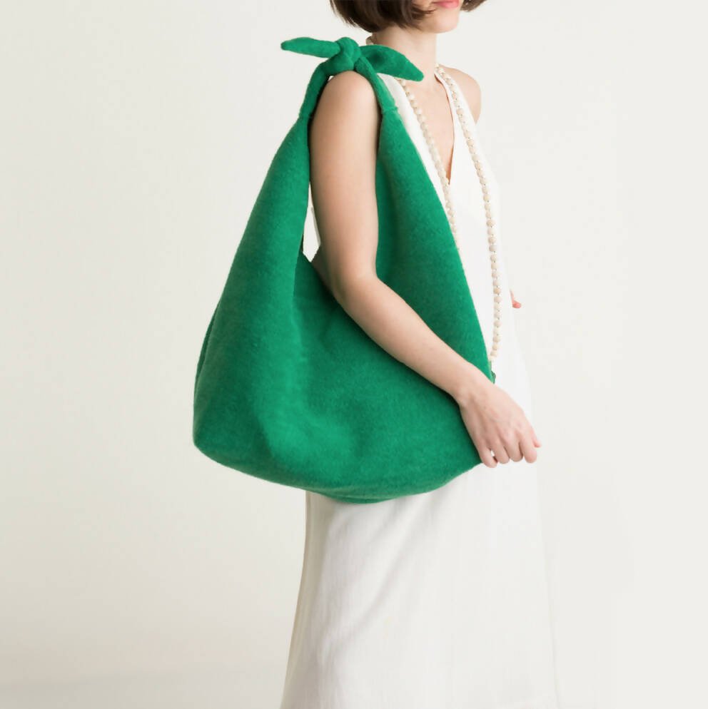 MAXI RITZ IN CLASSIC GREEN TERRY CLOTH - Maison OrientJIMBAMaison OrientShoulder Bags
