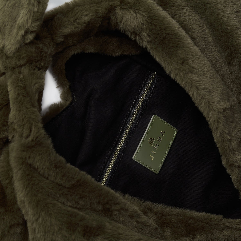 Maxi Ritz In Khaki Faux Fur - Maison OrientJIMBAMaison OrientShoulder Bags