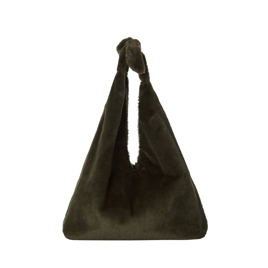 Maxi Ritz In Khaki Faux Fur - Maison OrientJIMBAMaison OrientShoulder Bags