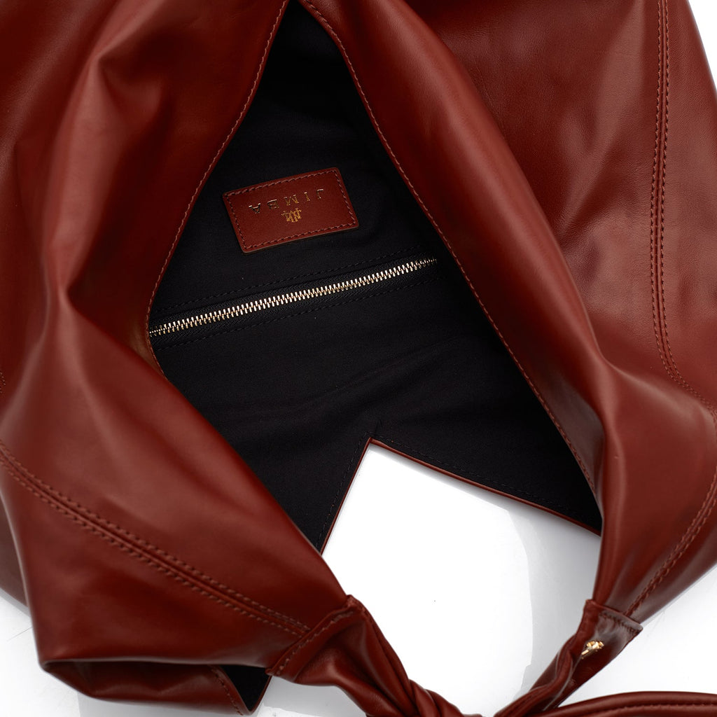 Maxi Ritz In Walnut Brown Leather - Maison OrientJIMBAMaison OrientShoulder Bags