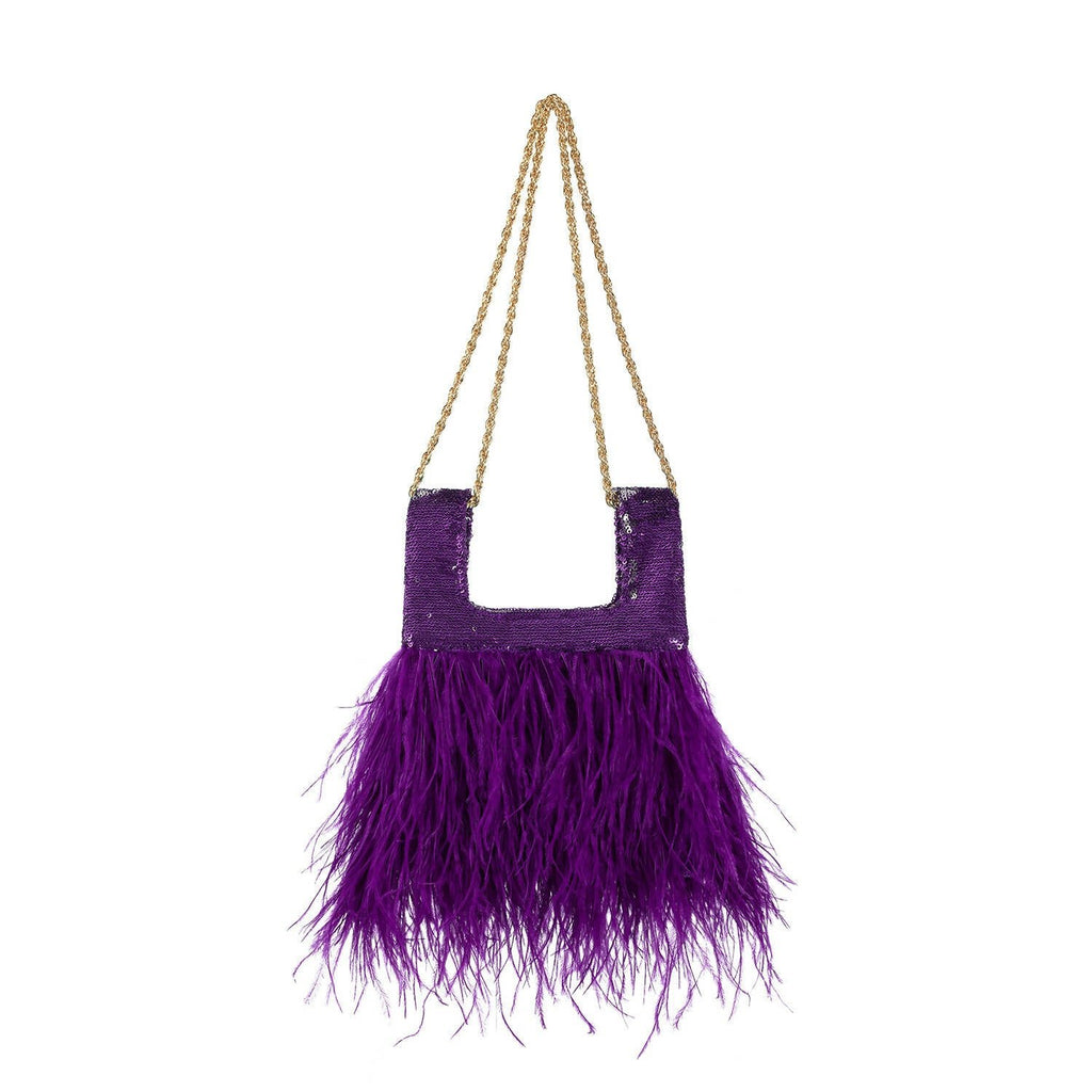 Micro Ines In Dahlia Sequin With Feather - Maison OrientJIMBAMaison OrientMini Bags