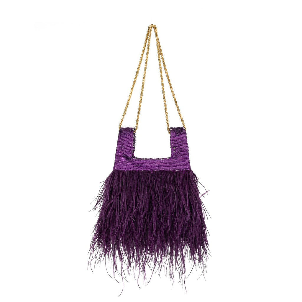 Micro Ines In Dahlia Sequin With Feather - Maison OrientJIMBAMaison OrientMini Bags