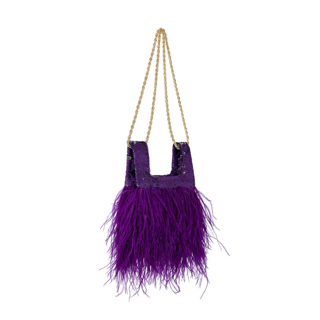 Micro Ines In Dahlia Sequin With Feather - Maison OrientJIMBAMaison OrientMini Bags