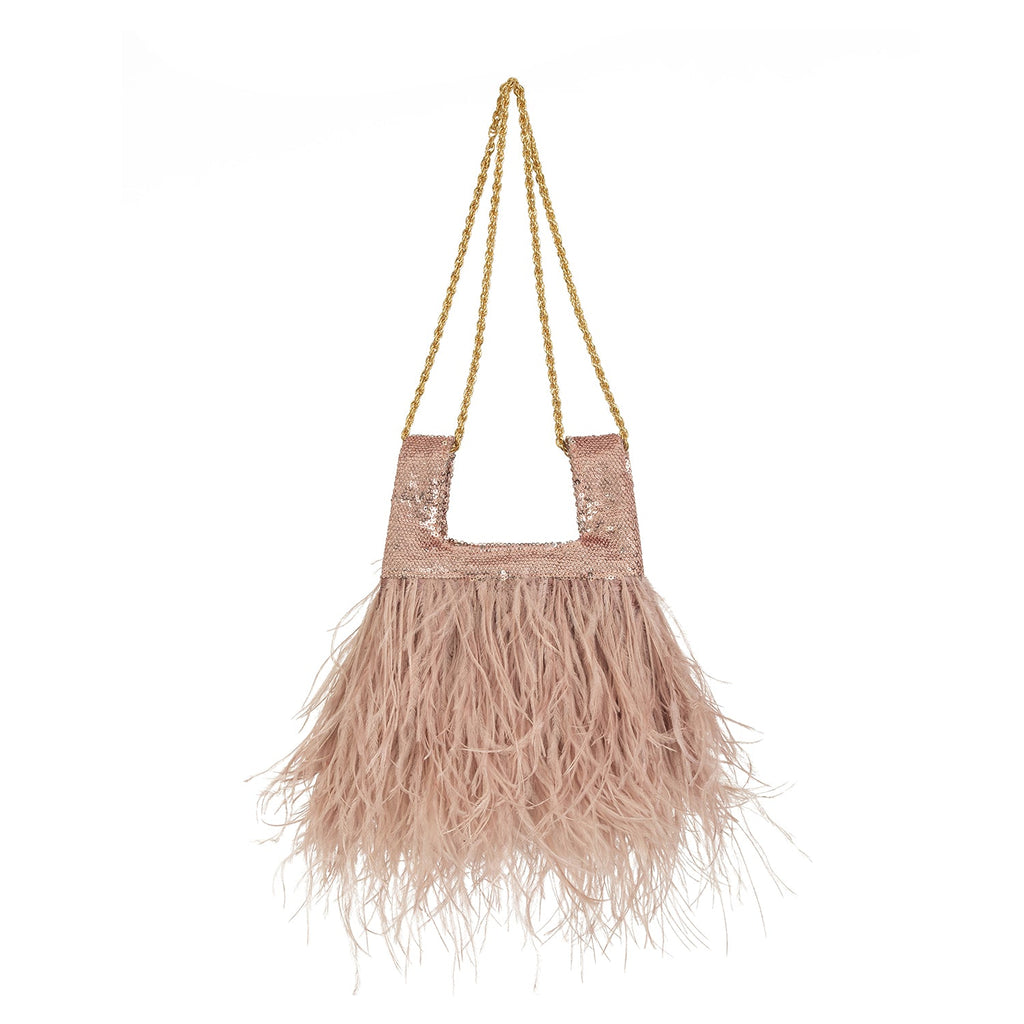 Micro Ines In Tickled Pink Sequin With Feather - Maison OrientJIMBAMaison OrientMini Bags