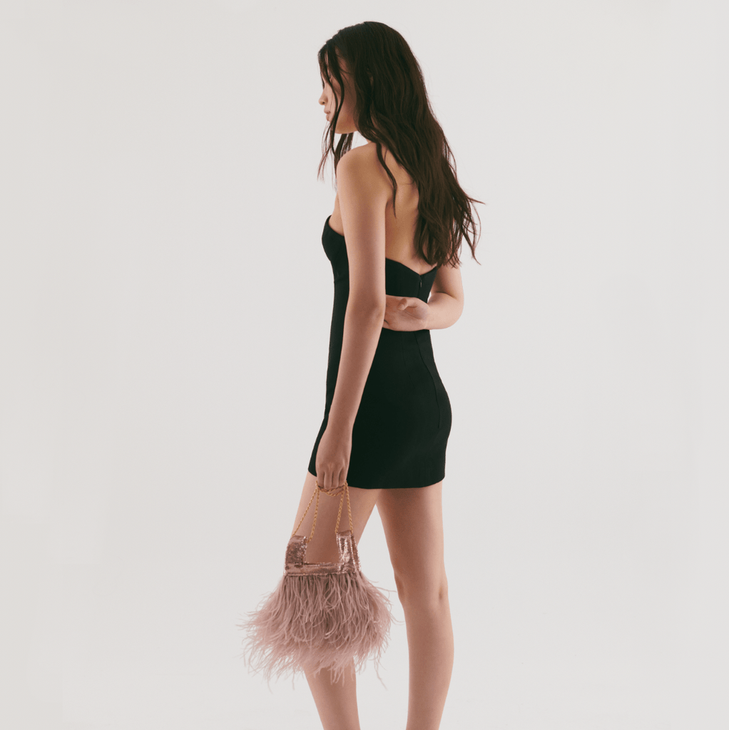Micro Ines In Tickled Pink Sequin With Feather - Maison OrientJIMBAMaison OrientMini Bags