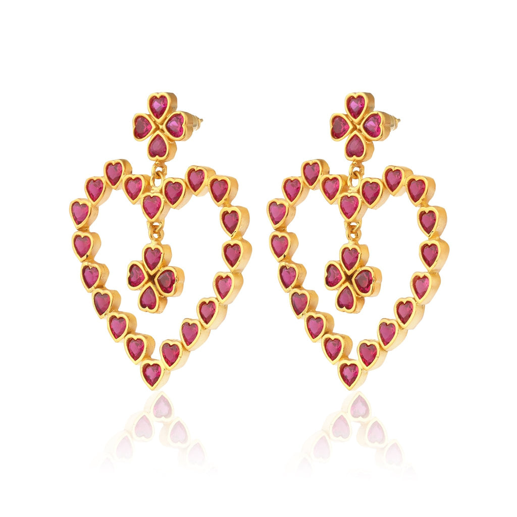 Mighty Heart Earrings - Vibrant Pink - Maison OrientMaison SoulaMaison OrientEarrings