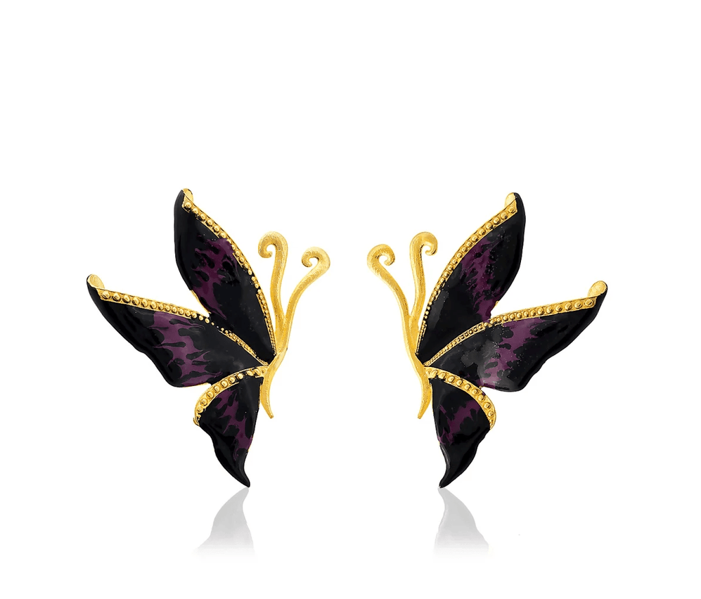 Milou Black & Purple Butterfly Earrings - Maison OrientMilou JewelryMaison OrientJewelry