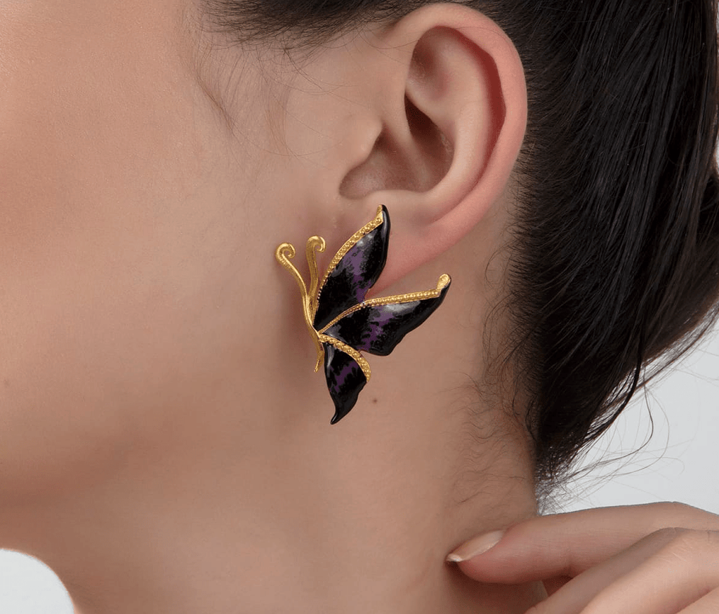 Milou Black & Purple Butterfly Earrings - Maison OrientMilou JewelryMaison OrientJewelry