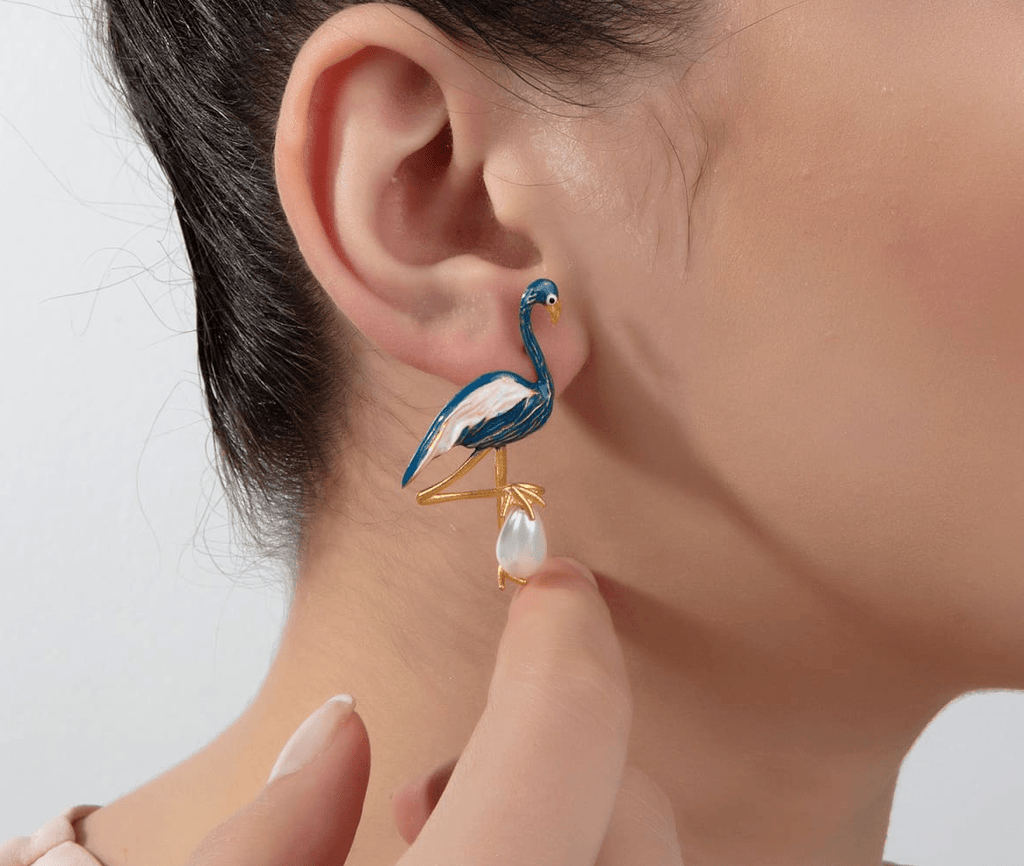 Milou Blue Flamingo Earrings - Maison OrientMilou JewelryMaison OrientJewelry