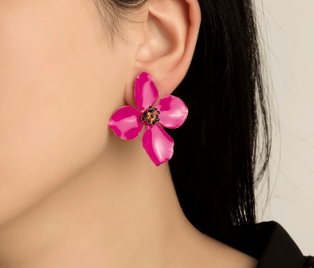 Milou Clover Flower Earrings - Raspberry - Maison OrientMilou JewelryMaison OrientJewelry