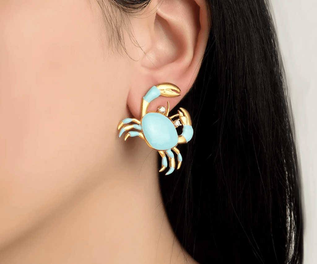 Milou Crab Earrings - Turquoise Blue - Maison OrientMilou JewelryMaison OrientJewelry