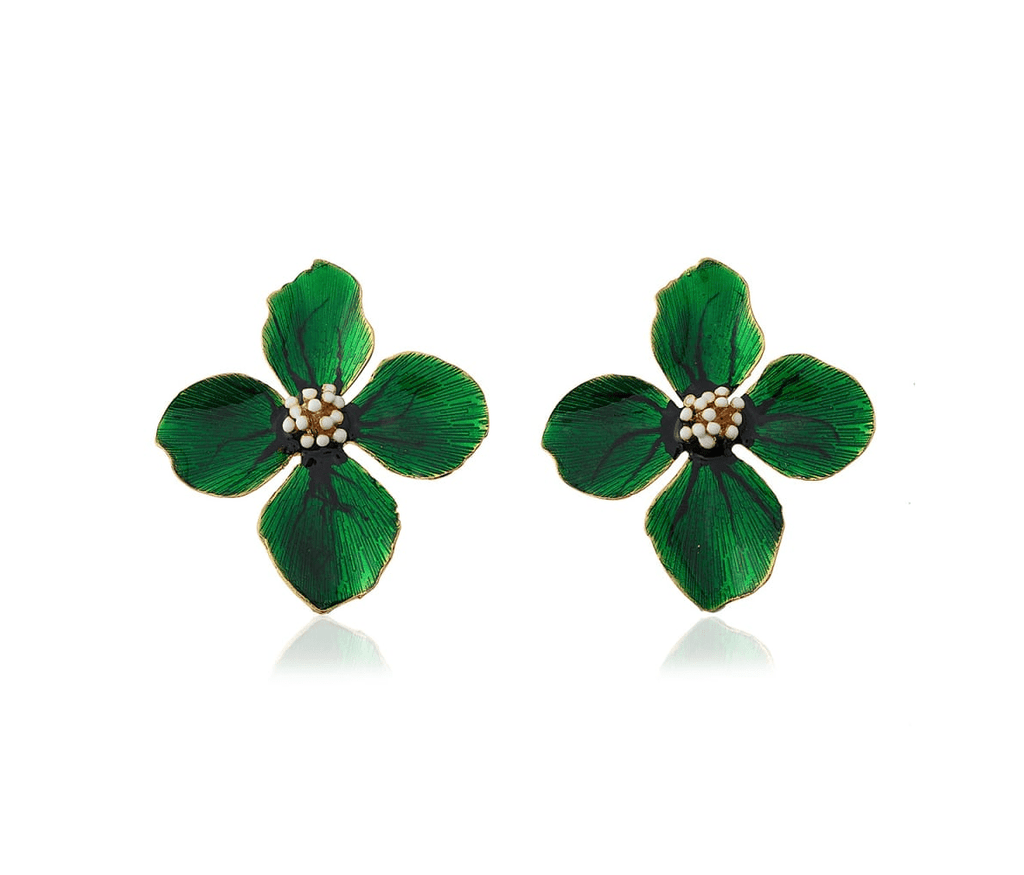 Milou Green Clover Flower Earrings - Maison OrientMilou JewelryMaison OrientJewelry