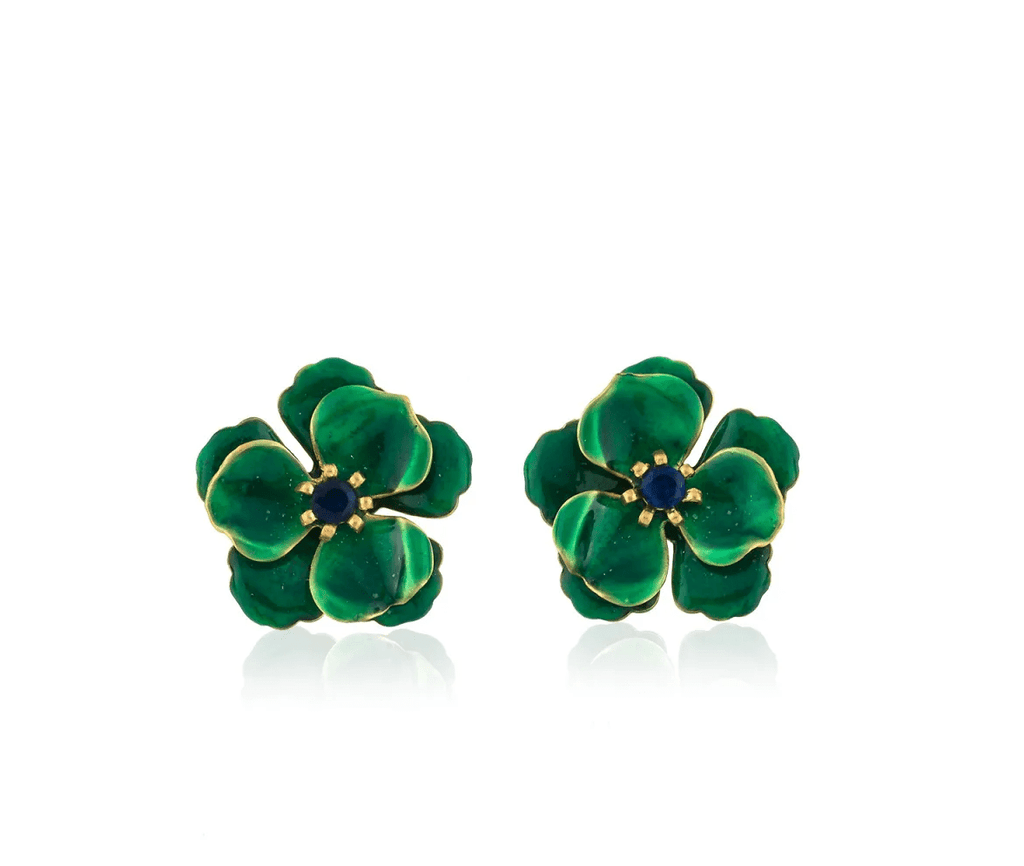 Milou Green Viola Flower Earrings - Maison OrientMilou JewelryMaison OrientJewelry