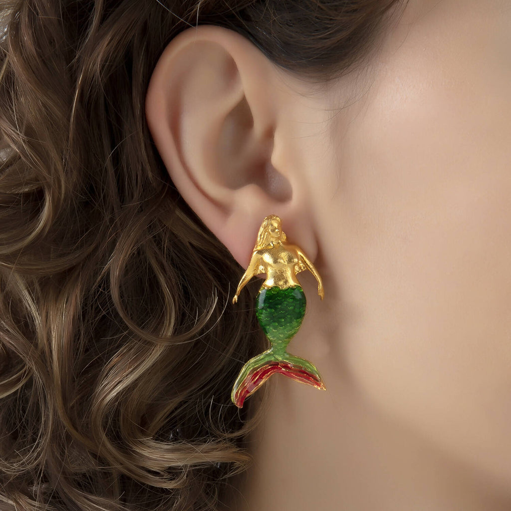Milou Mermaid Earrings - Green - Maison OrientMilou JewelryMaison OrientJewelry