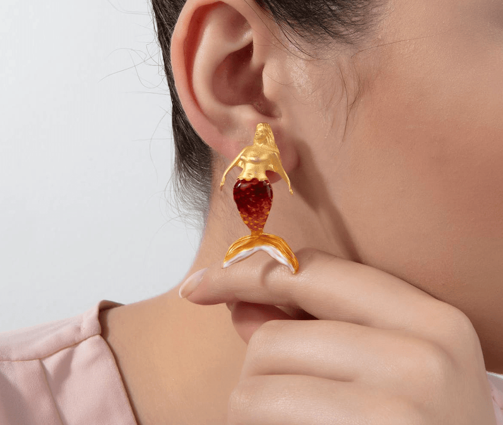 Milou Mermaid Earrings - Orange - Maison OrientMilou JewelryMaison OrientJewelry