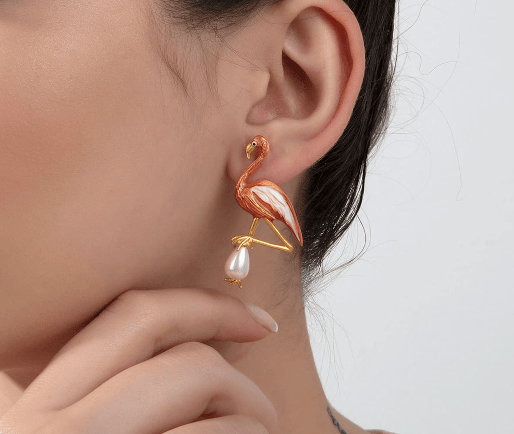Milou Pink Flamingo Earrings - Maison OrientMilou JewelryMaison OrientJewelry