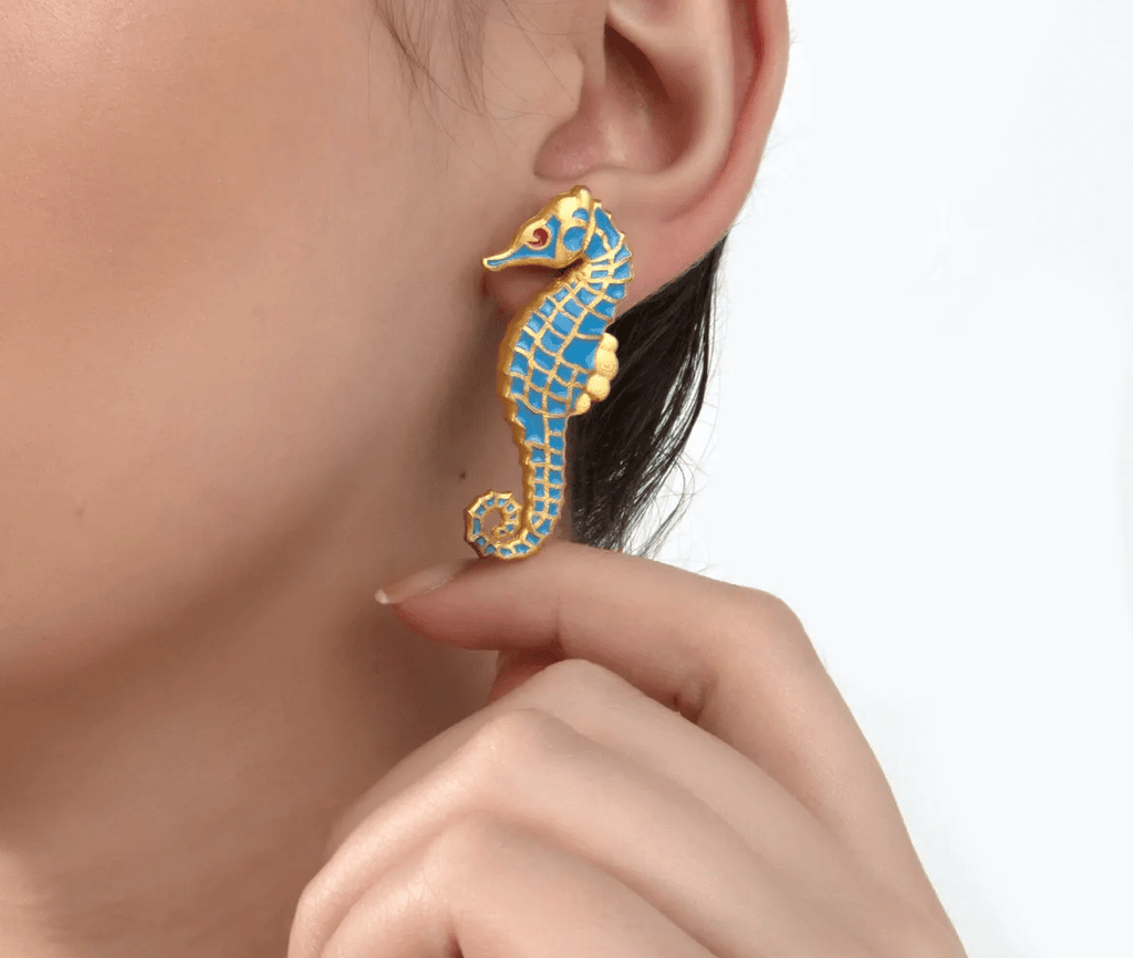 Milou Seahorse Earrings - Blue - Maison OrientMilou JewelryMaison OrientJewelry