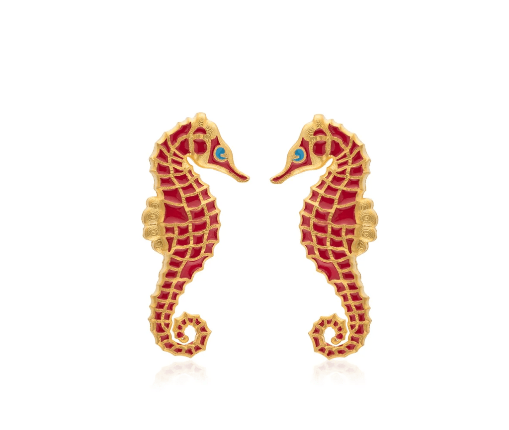 Milou Seahorse Earrings - Red - Maison OrientMilou JewelryMaison OrientJewelry