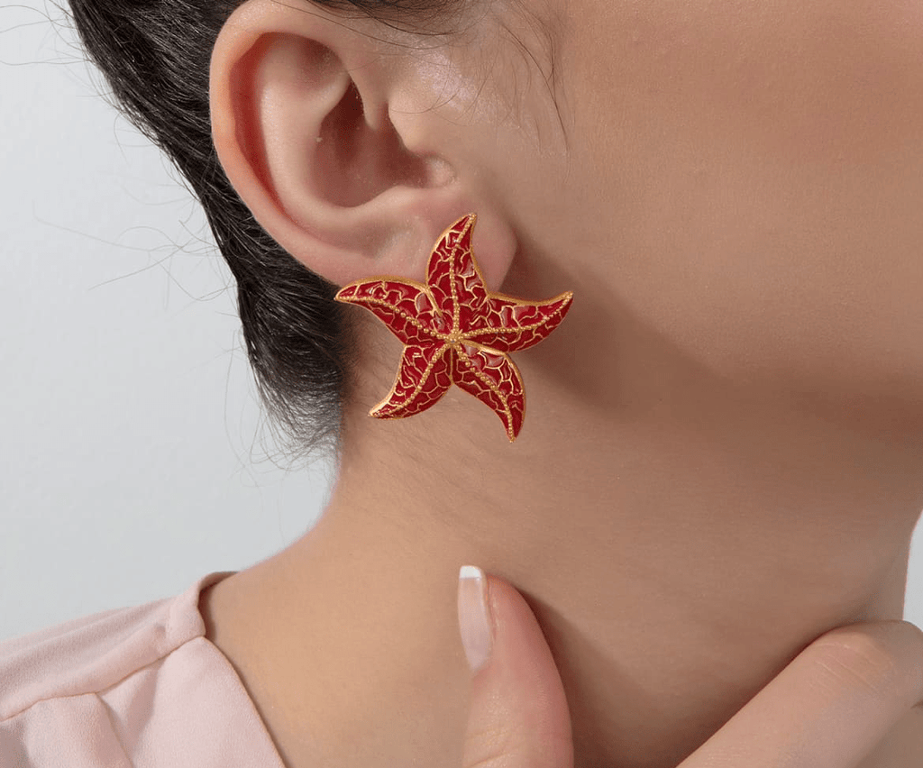 Milou Starfish Earrings - Red - Maison OrientMilou JewelryMaison OrientJewelry