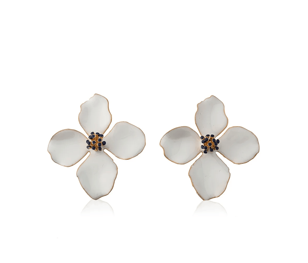 Milou White Clover Flower Earrings - Maison OrientMilou JewelryMaison OrientJewelry